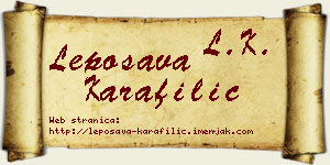Leposava Karafilić vizit kartica